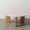 MESA CENTRO NATURAL-BLANCO MÁRMOL/MADERA - Imagen 2